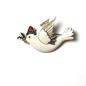 Christmas Dove Brooch